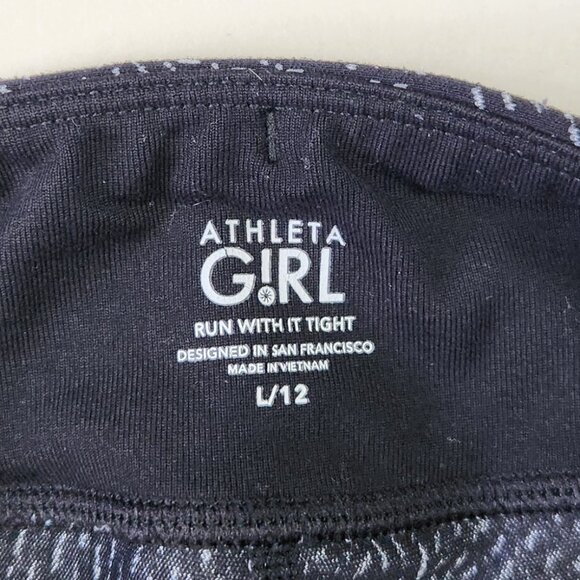 Athleta Girl Patterned Run With It Tights Leggings sz L/12 - Picture 7 of 9